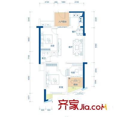 騁望麓濤townhouseD棟02/07戶型 3室2廳1衛(wèi)1廚