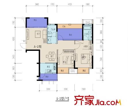 廣源大都會A2戶型 3室2廳2衛(wèi)1廚