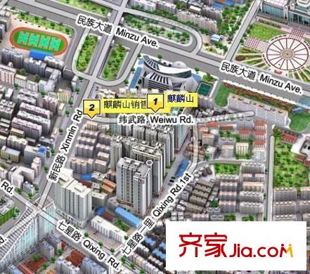 麒麟山交通圖