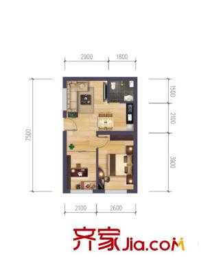 順隆公館09戶型 2室2廳1衛(wèi)1廚