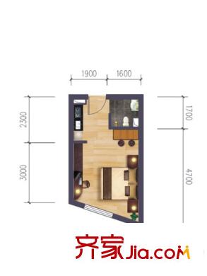 順隆公館26戶型 1室1衛(wèi)1廚