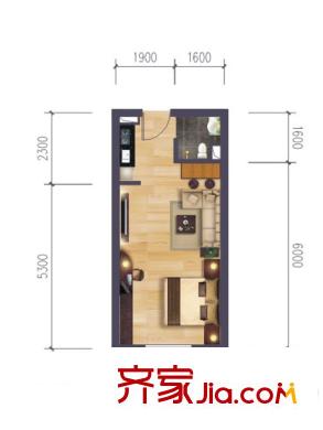 順隆公館28-29戶型 1室1衛(wèi)1廚