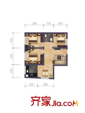 順隆公館17戶型 3室2廳1衛(wèi)1廚
