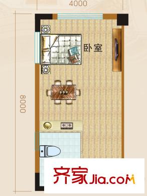 明都錦繡花園5#樓G7戶型 1室1衛(wèi)1廚
