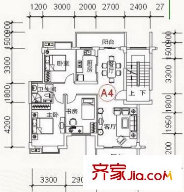 觀瀾溪谷12#15#A4戶型 3室2廳1衛(wèi)1廚