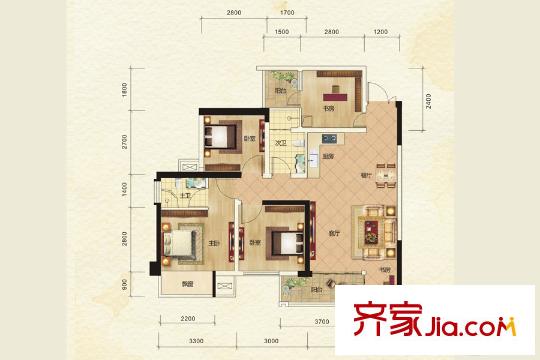 啟美尊府C棟01戶型 4室2廳2衛(wèi)1廚