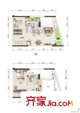 騁望麓濤townhouseE棟02、07、10、13戶型 3室2廳1衛(wèi)1廚