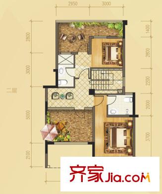 海華東盟公館E2戶型第二層 3室2廳3衛(wèi)1廚