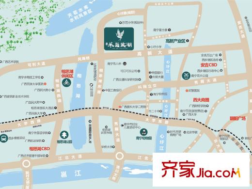 人和萊茵鷺湖交通區(qū)位圖