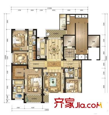 南寧華潤幸福里7號(hào)樓255平方米 4室2廳3衛(wèi)1廚