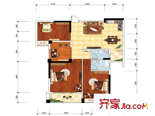碧水天和B區(qū)-116平方米戶型 3室2廳2衛(wèi)1廚