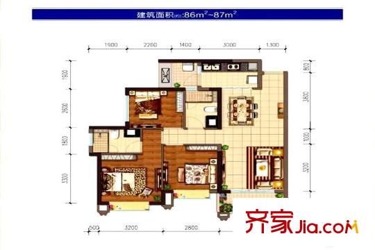 合景天匯廣場(chǎng)25號(hào)樓1、2-03、04戶型 3室3廳3衛(wèi)1廚