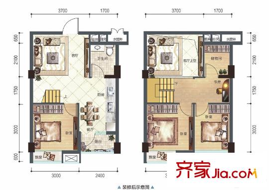 廣源魯班壹號1號樓A-1戶型 3室2廳1衛(wèi)1廚