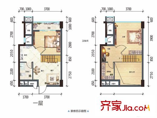 廣源魯班壹號1號樓A-3戶型 3室2廳1衛(wèi)1廚