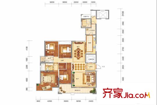 榮和邕江悅府D戶型 5室2廳2衛(wèi)1廚