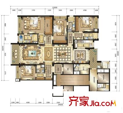 南寧華潤幸福里7號樓328平方米 4室3廳4衛(wèi)1廚