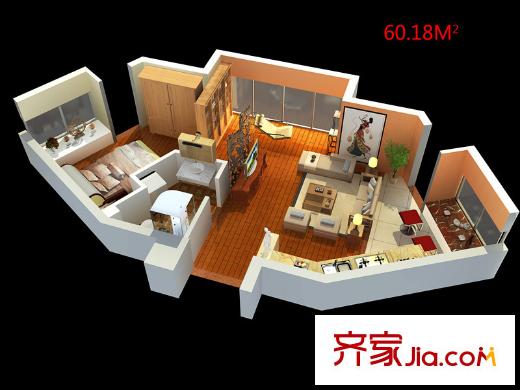 綠地新都會(huì)一期全能巧寓 1室1廳1衛(wèi)1廚