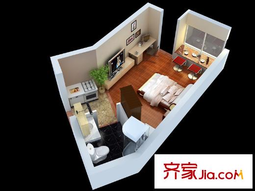 綠地新都會(huì)一期迷你巧寓 1室1衛(wèi)1廚