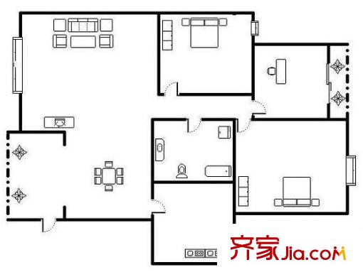 合群路清真街對面小區(qū) 戶型圖 3