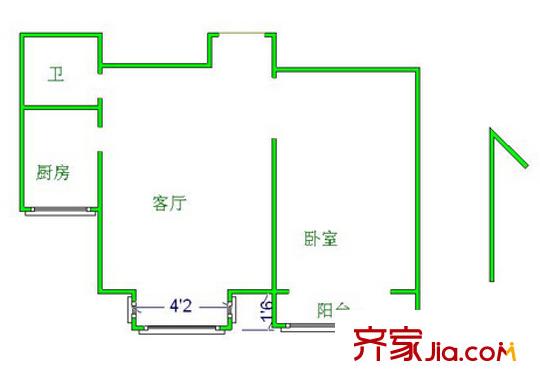 合群路清真街對面小區(qū) 戶型圖 1
