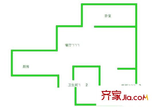 五醫(yī)宿舍 2室 戶型圖