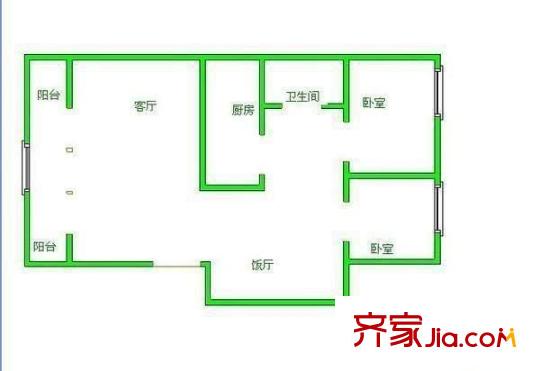 永樂(lè)小區(qū) 2室 戶型圖