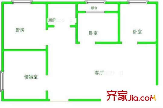 永樂小區(qū) 2室 戶型圖