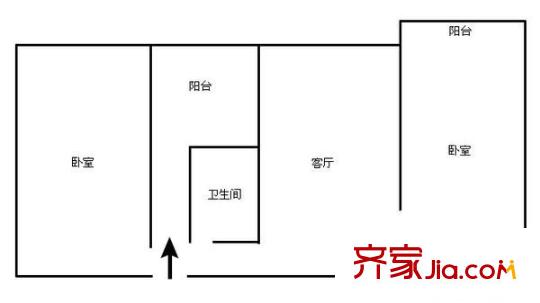 貴陽醫(yī)學(xué)院附屬醫(yī)院宿舍 2室 戶型圖