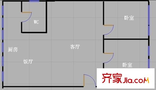 貴陽(yáng)醫(yī)學(xué)院附屬醫(yī)院宿舍 2室 戶(hù)型圖