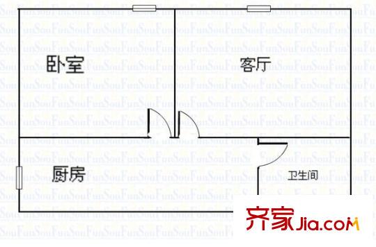 貴陽(yáng)醫(yī)學(xué)院附屬醫(yī)院宿舍 1室 戶(hù)型圖