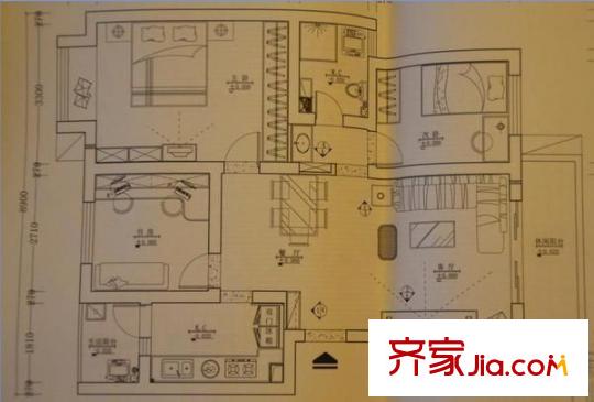 漁安新城戶型圖漁戶型3 3室2廳1衛(wèi)1廚