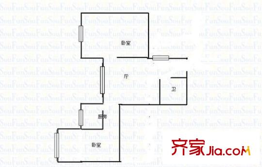 大營坡汪家灣 2室 戶型圖