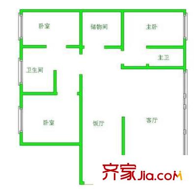 大營(yíng)坡汪家灣 3室 戶(hù)型圖