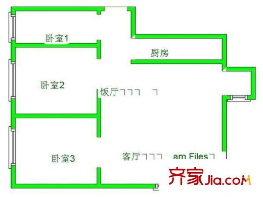 陽關(guān)小區(qū) 2室 戶型圖