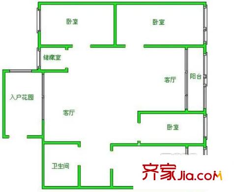 漁安新城戶型圖漁戶型4 4室2廳2衛(wèi)1廚