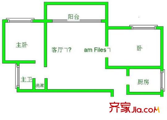 世紀城龍福苑 2室 戶型圖