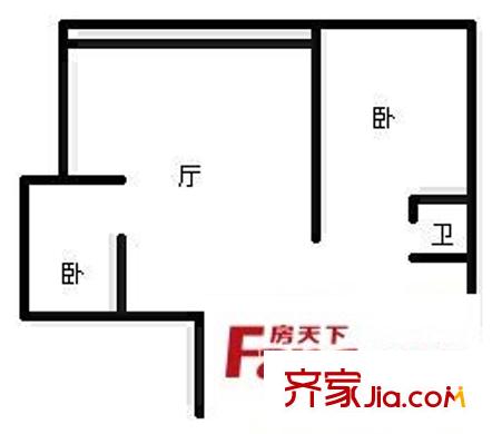 世紀(jì)城龍福苑 2室 戶型圖