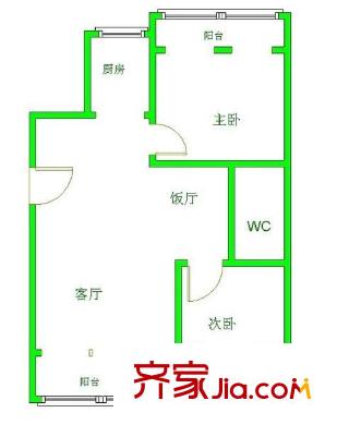 大營坡汪家灣 2室 戶型圖