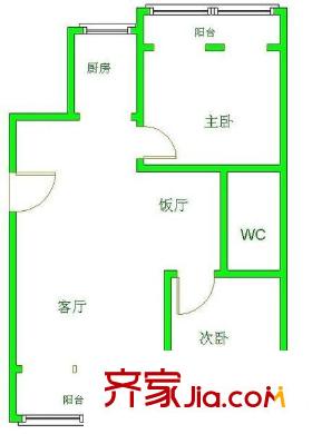 大營(yíng)坡汪家灣 2室 戶(hù)型圖
