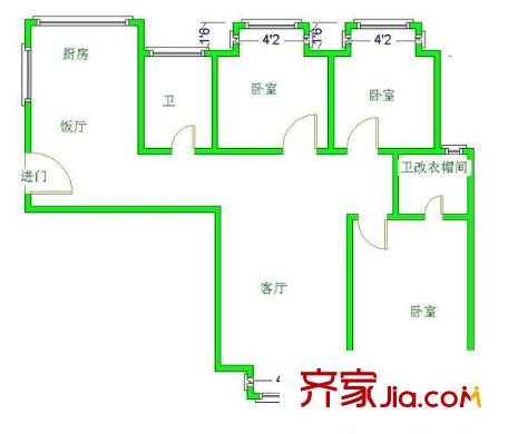世紀城龍福苑 3室 戶型圖