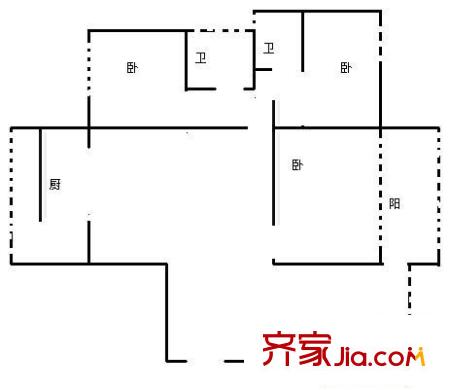 世紀(jì)城龍福苑 3室 戶型圖
