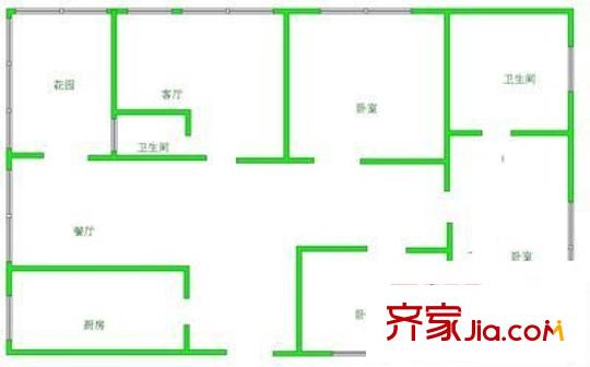 藍(lán)波灣花園 3室 戶型圖