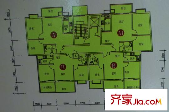 康城花園戶型圖C戶型 2室2廳1衛(wèi)1廚