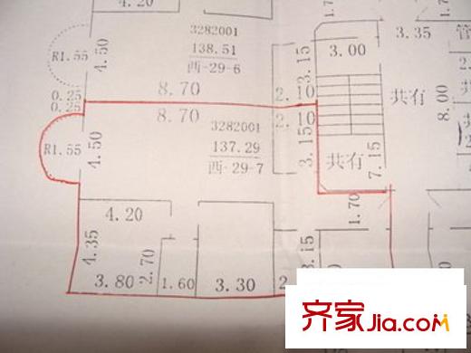 龍港軒 3室 戶型圖