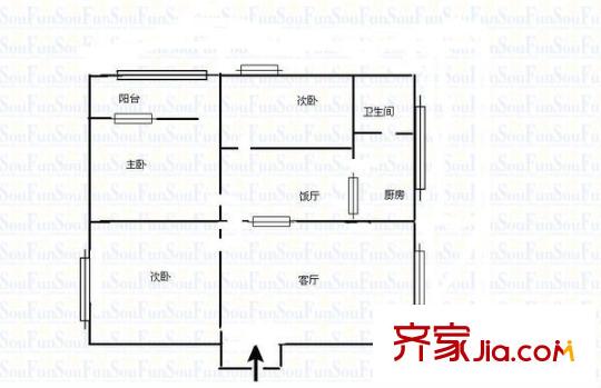 康發(fā)大廈 2室 戶型圖