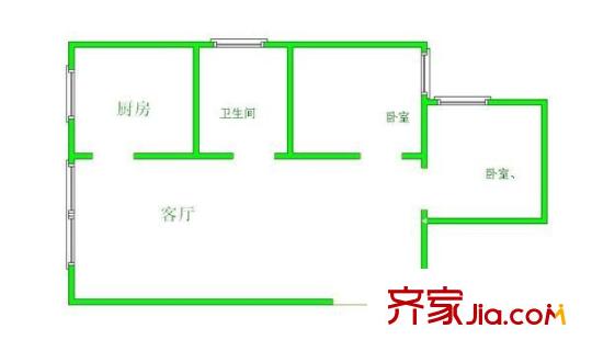 營盤小區(qū) 2室 戶型圖