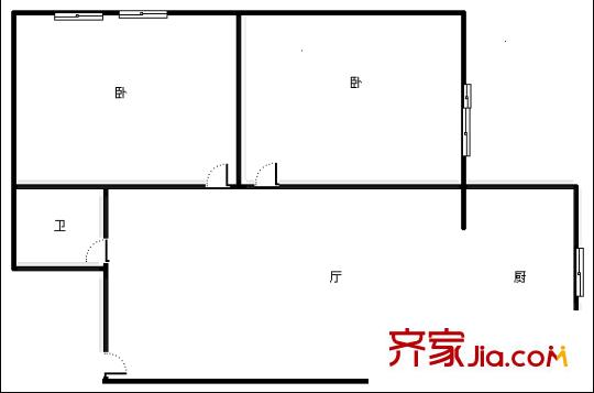 營盤小區(qū) 2室 戶型圖