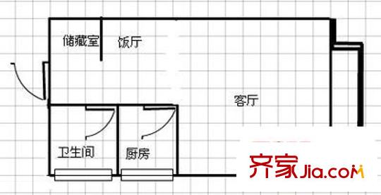 中天世紀新城11郡 1室 戶型圖