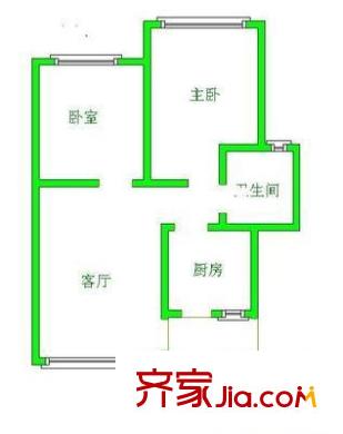 中天世紀新城11郡 2室 戶型圖