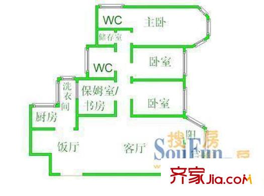 香港城 4室 戶型圖